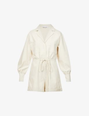 PRETTY LAVISH Skyla V-neck linen and cotton-blend jumpsuit | Selfridges