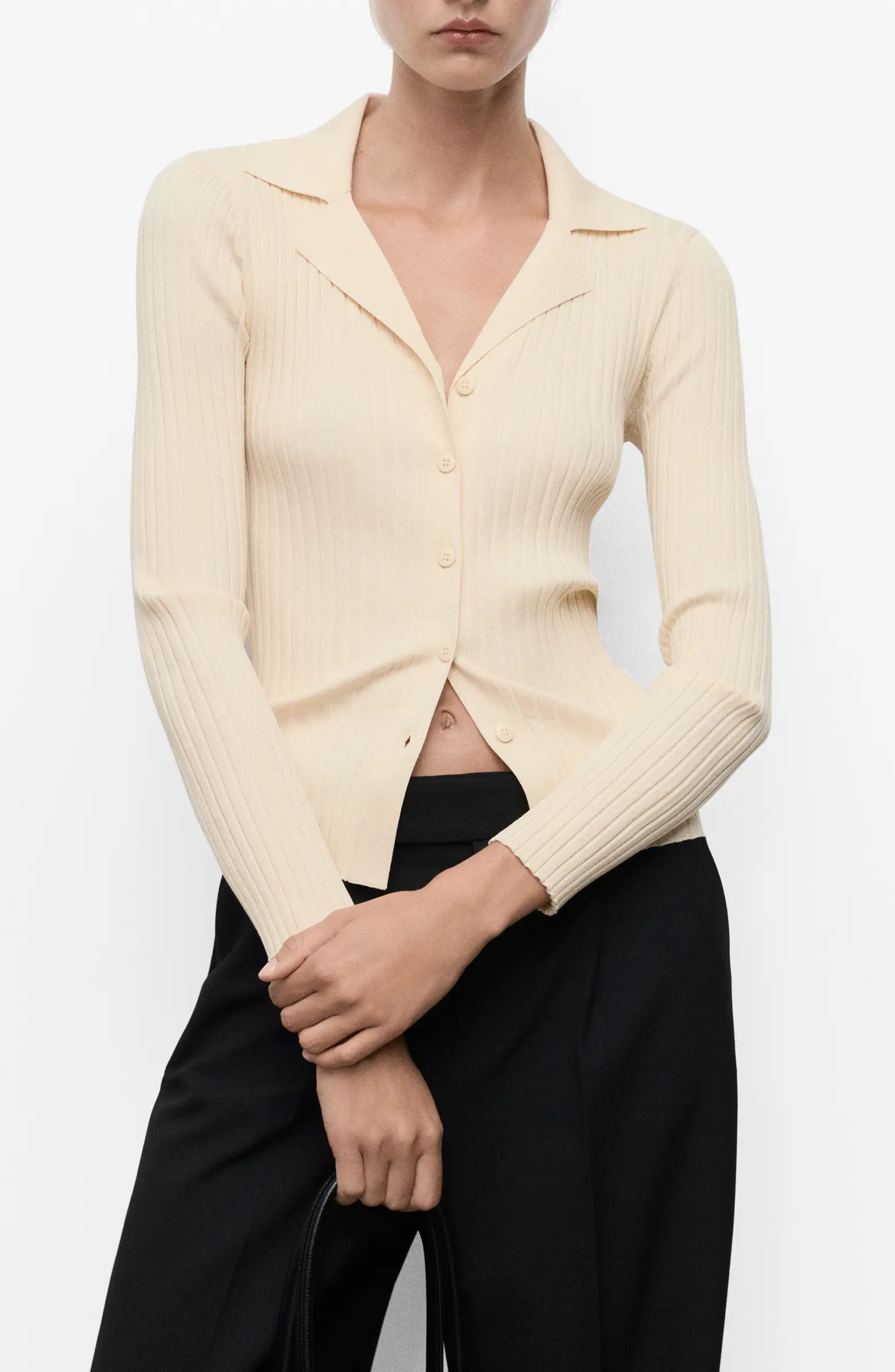 MANGO Rib Button-Up Cardigan | Nordstrom | Nordstrom