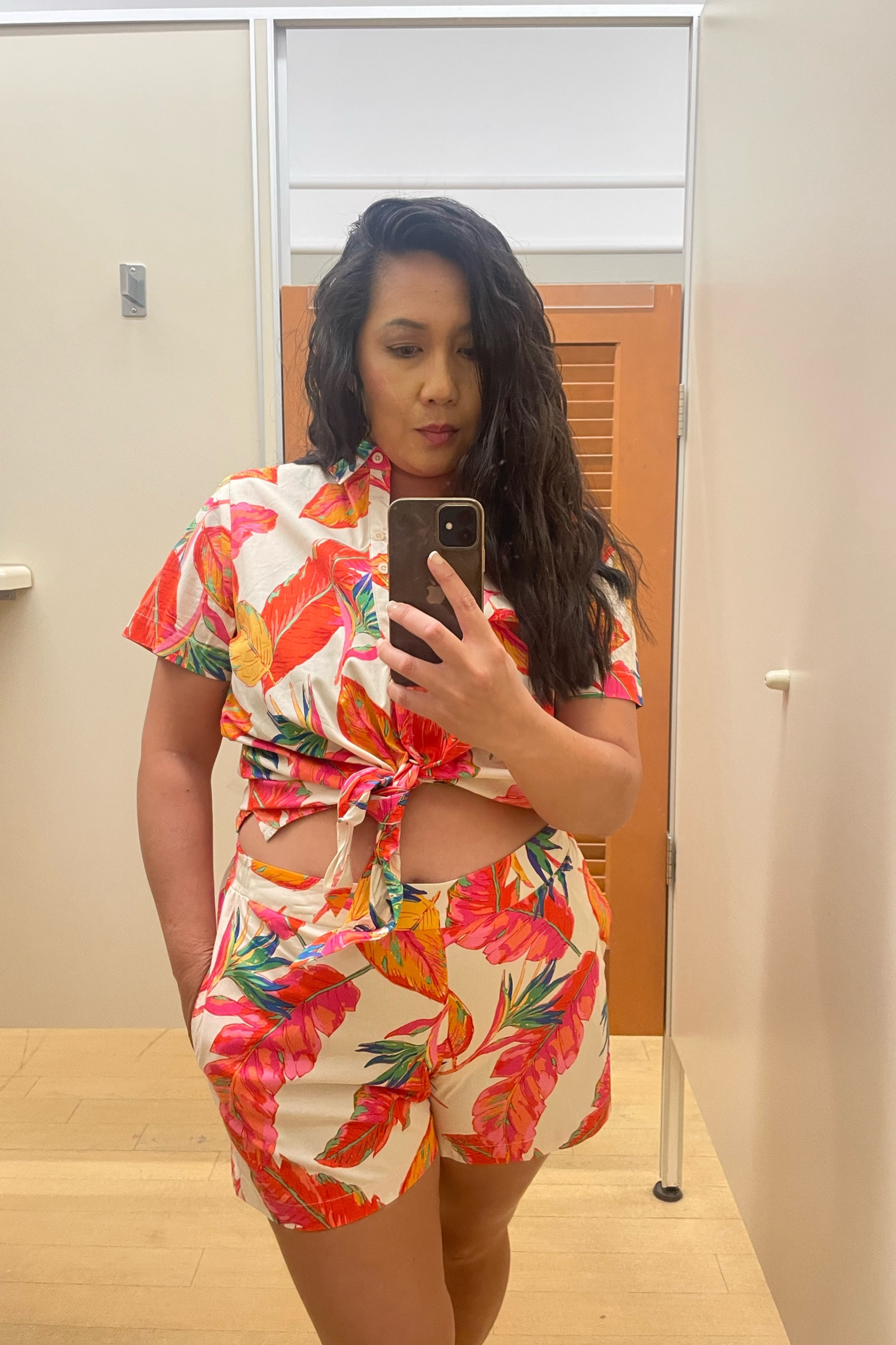 Hey loves, if you're on the hunt for a colorful and tropical 2 piece set that's perfect for midsize bodies, then this one's for you! The tie-up shirt is super flattering and accentuates your curves in all the right places, while the shorts are just the right length to show off those gorgeous legs. The playful print and vibrant colors are sure to turn heads, and this set is perfect for any occasion - from brunch with your girls to a beach day. #midsizefashion #tropicalvibes #californiacool

#LTKcurves #LTKswim #LTKSeasonal