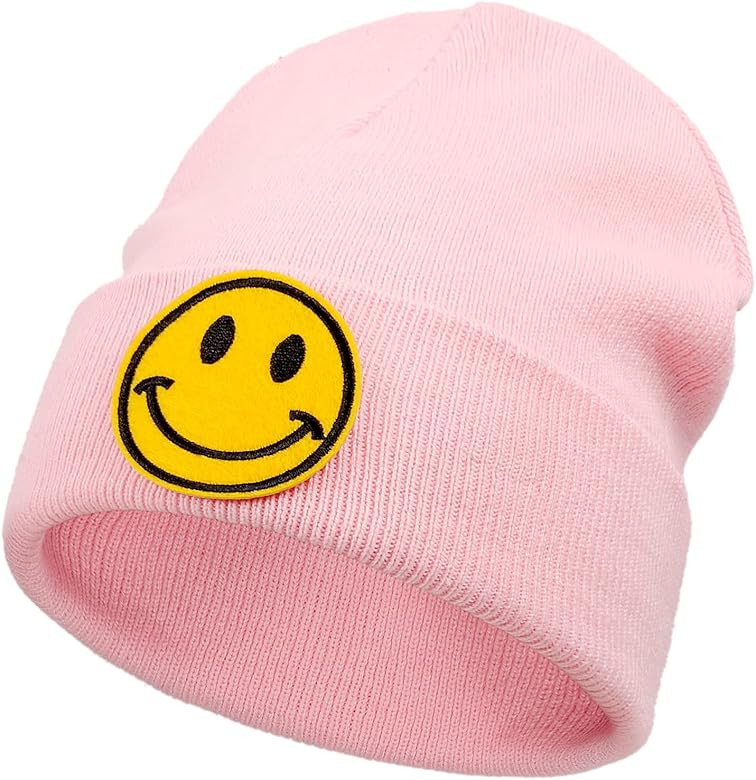 SONMONY Smiley Face Beanie Hats for Women Mens Winter Knit Caps Soft Cuffed Warm Smiley Stretchy ... | Amazon (US)