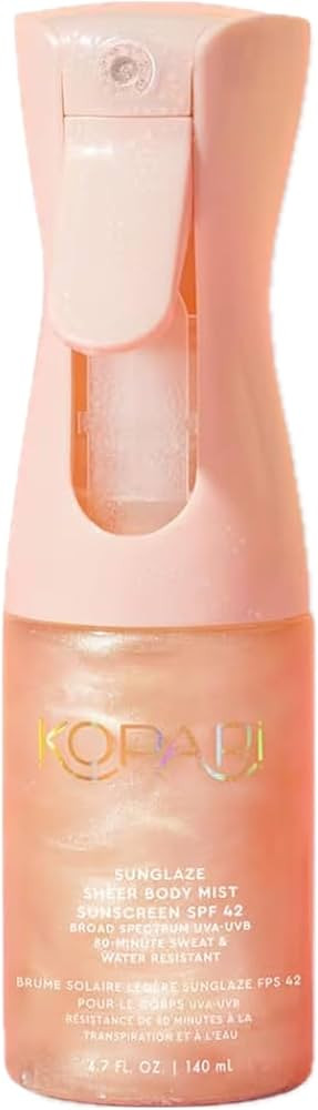 Kopari Rose Gold Sunglaze Sheer Body Mist Sunscreen SPF 42, Infused with Shimmering Body Oil, Hyd... | Amazon (US)