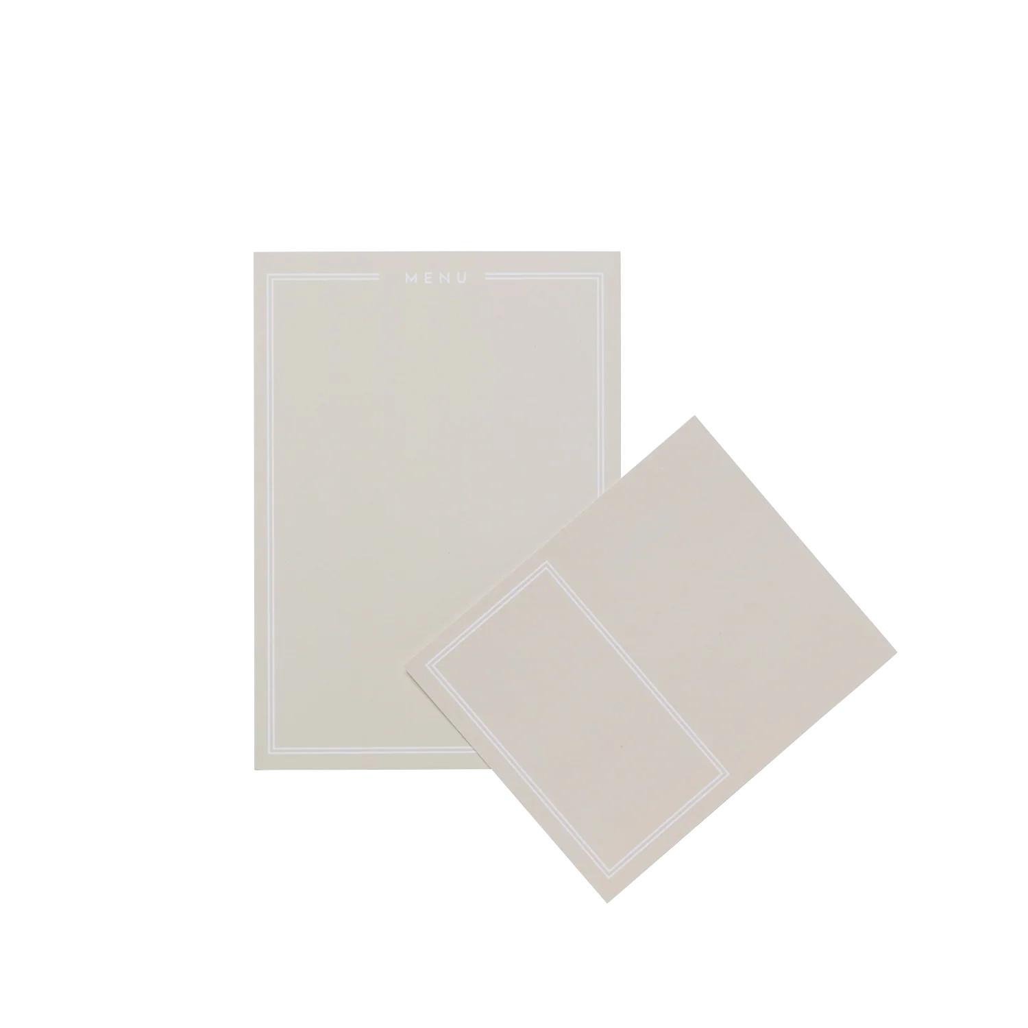 Beige & White Classic Placecards & Menu Set | In The Roundhouse