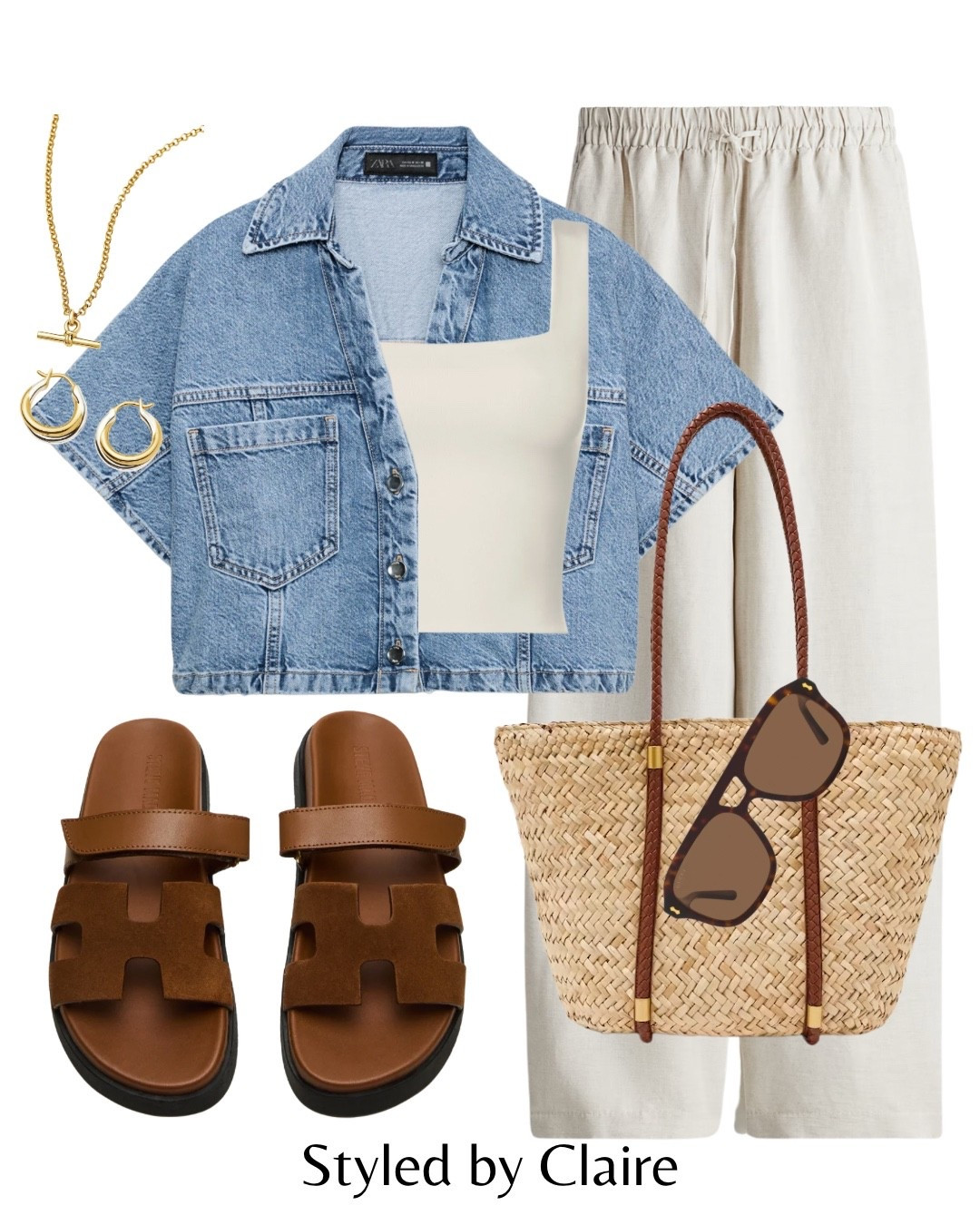 THAT DENIM SHIRT🦋
Use code CLAIRE15 for discount on basics at KLAYD (crop top)
Tags: cropped style Zara light wash top linen trousers drawstring crop top square raffia bag reiss sandals brown chocolate Hermes dupe sandals Steve Madden strap sunglasses fashion spring city break brunch inspo outfit ideas capsule wardrobe basics ootd trend realistic flattering curve all body shapes

#LTKstyletip #LTKspring #LTKshoes
