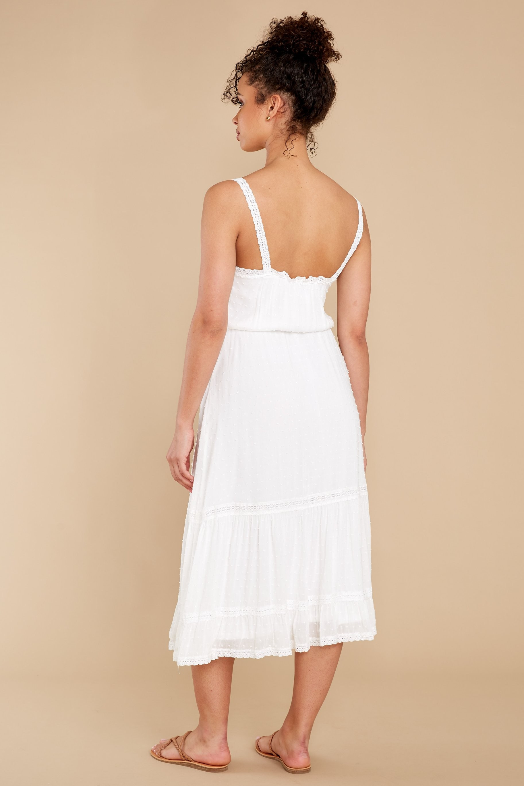 Catch A Glance White Midi Dress | Red Dress 