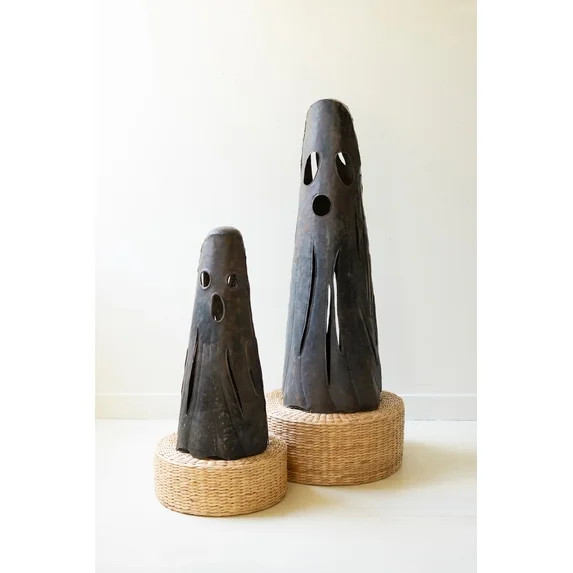 Kalalou Rustic Iron Ghost Luminaries Set of 2 – Halloween Decorative Candle Holders – 37"Tall | Walmart (US)