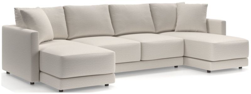 Gather Deep 3-Piece Double-Chaise Sectional Sofa + Reviews | Crate & Barrel | Crate & Barrel