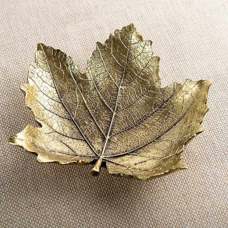 New! Golden Leaf Tray, 10 in. | Kirkland's Home