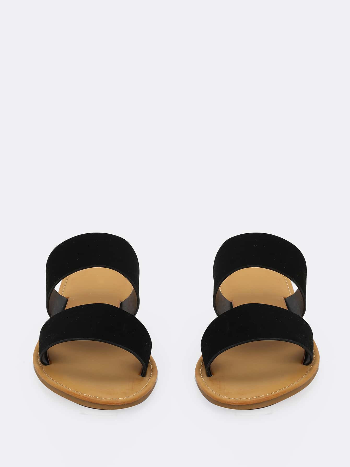 Slip On Open Toe Flat Slide Sandals | SHEIN
