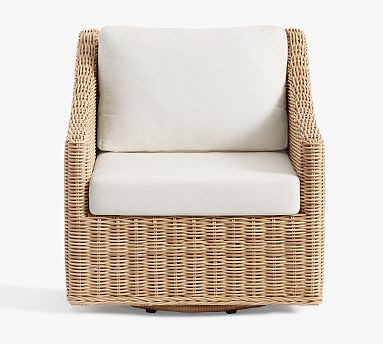 Huntington Slim Slope Arm Swivel Outdoor Lounge Chair | Pottery Barn (US)