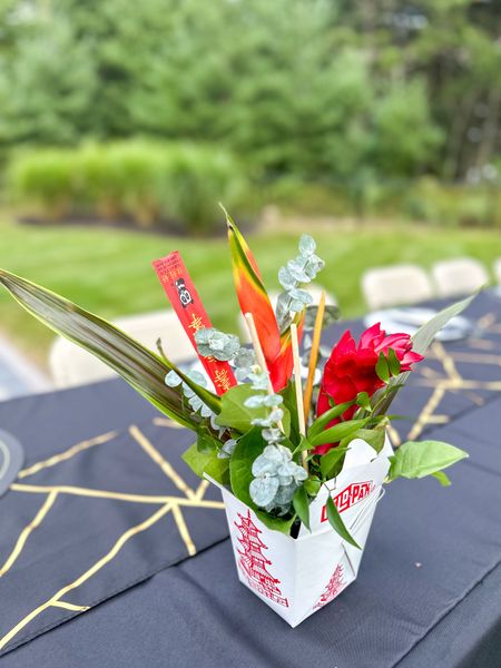 Threw my husband a hibachi dinner party for his 40th birthday 🥢🥡

• table settings, black table cloths, outdoor dinner party, hibachi party, Japanese, amazon finds, black place settings 

#LTKparties #LTKfamily