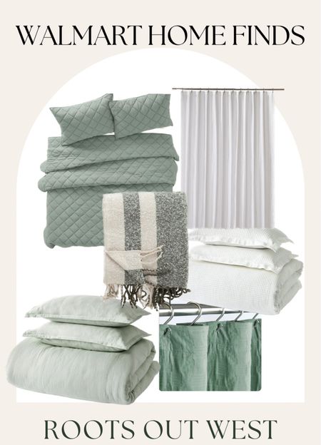 Walmart home finds - affordable home decor. Our white waffle shower curtain, I love! Sage textured shower curtain. Bedroom refresh, comforter sets. Earthy throw blanket. All great neutral, earthy options. 

#walmarthome

#LTKhome #LTKsalealert
