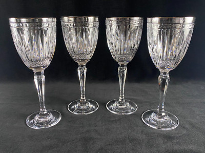 Marquis by Waterford Hanover Pattern Platinum Trim Wine Glasses Set of 4 | eBay US