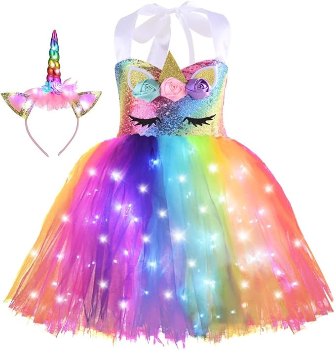 Lighted Unicorns Gifts for Girls, Toddler Halloween Costume Dress Up Birthday Party Decorations O... | Amazon (US)