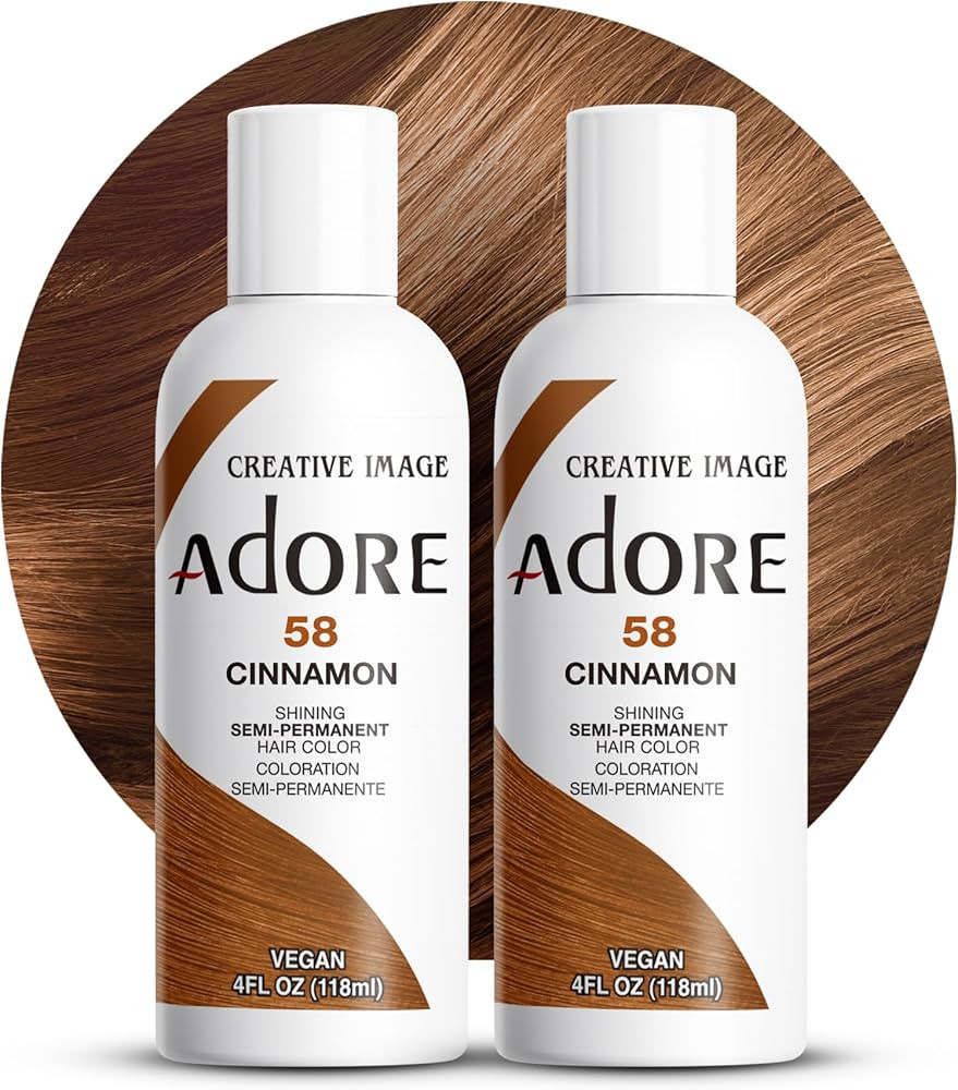 Adore Semi Permanent Hair Color (058 Cinnamon) (2 Pack) | Vegan & Cruelty-Free Brown Hair Dye | N... | Amazon (US)