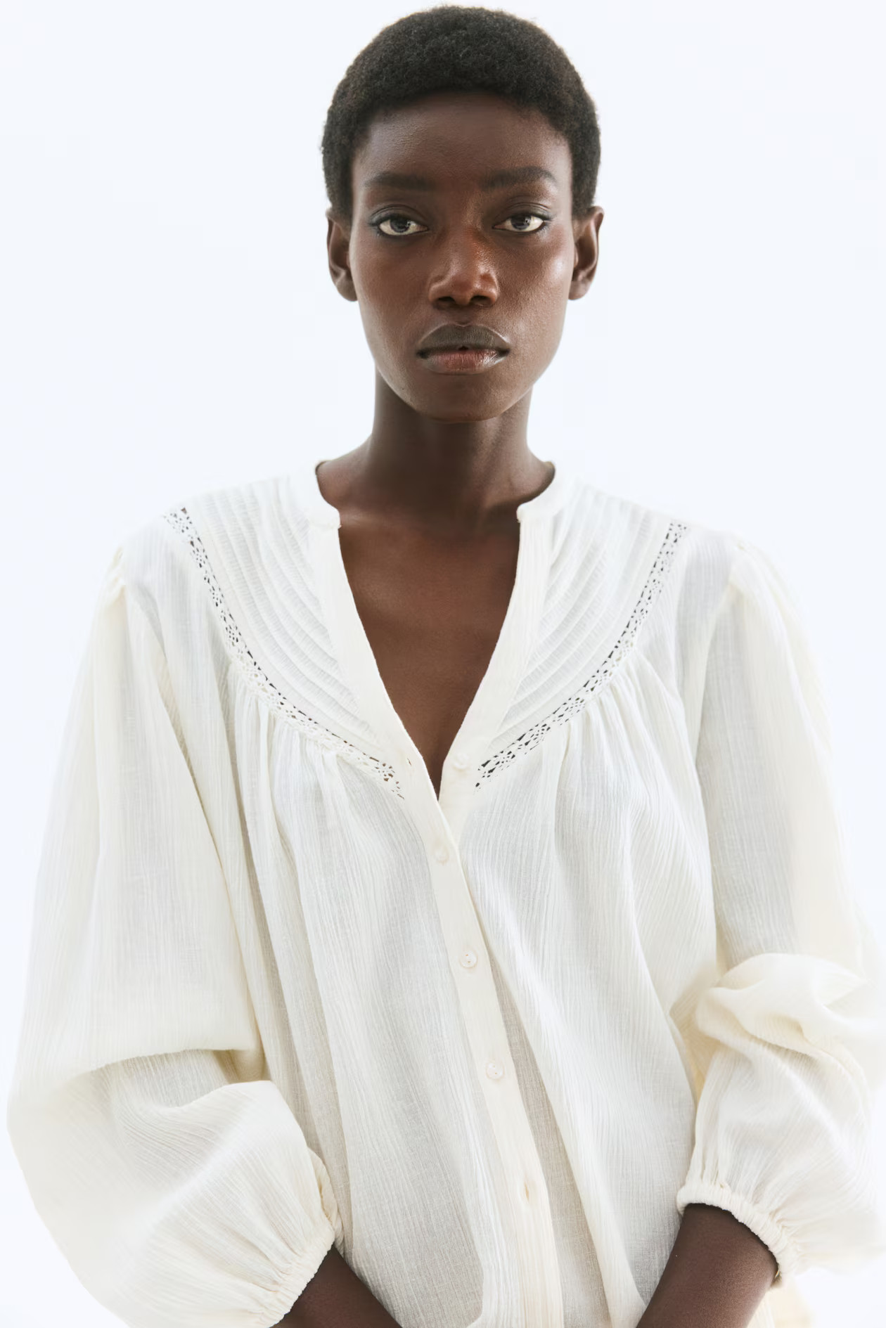 Crinkled Linen-Blend Blouse | H&M (US + CA)