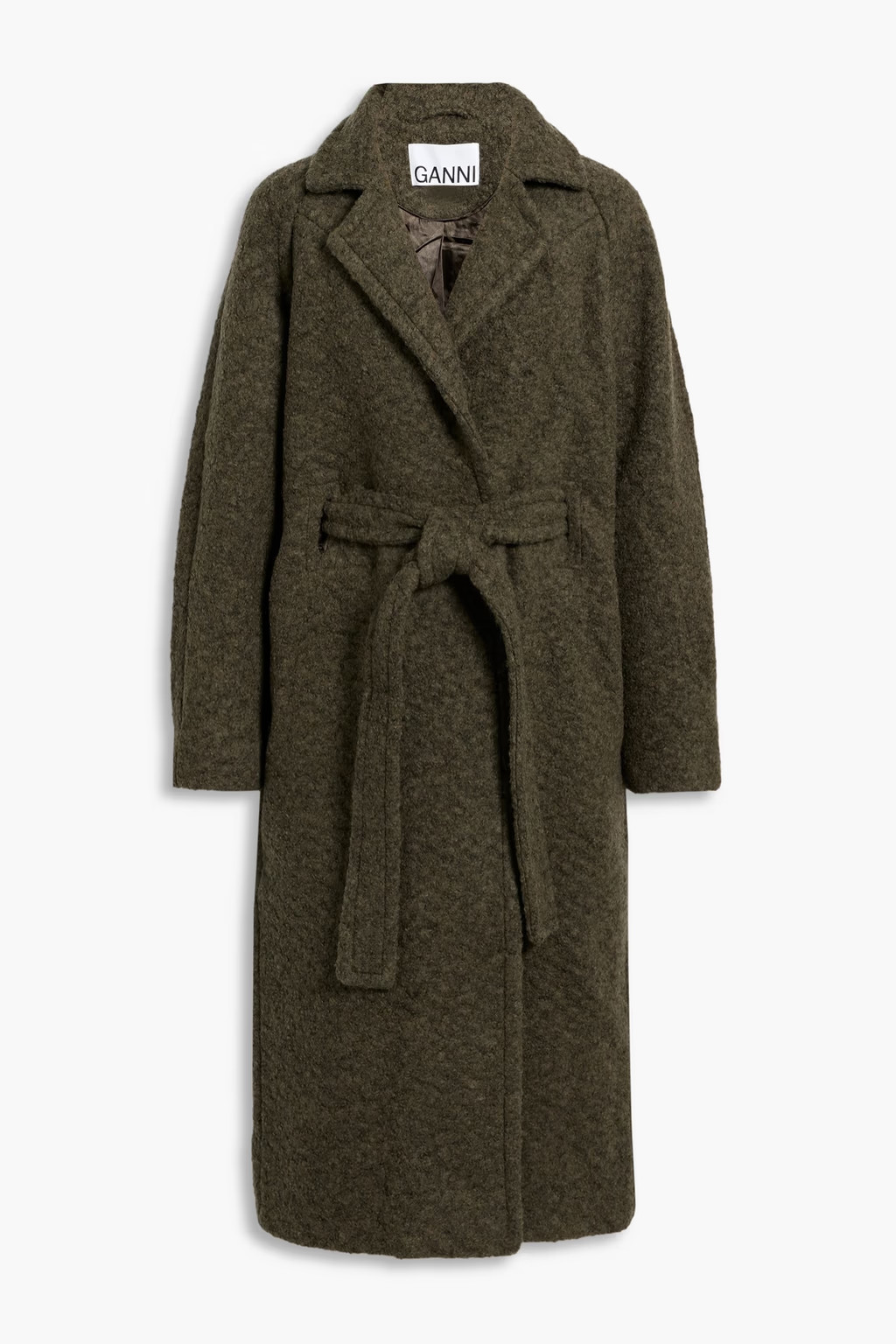 Belted wool-blend  bouclé coat | The Outnet (US and CA)