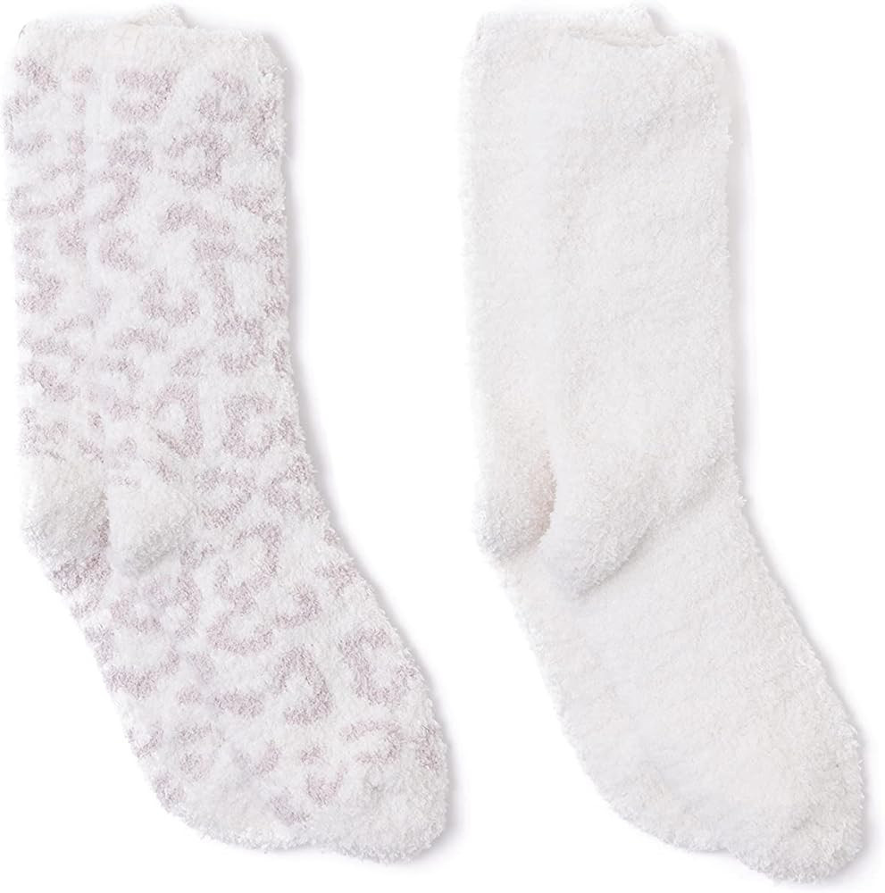 Barefoot Dreams CozyChic Women’s Barefoot in the Wild 2 Pair Sock Set-Crew Socks Plush Socks, L... | Amazon (US)