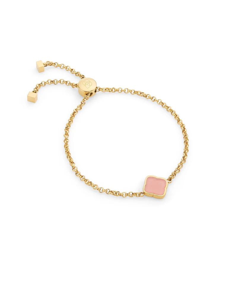 Rose Quartz Clover Bracelet (Gold) | Abbott Lyon