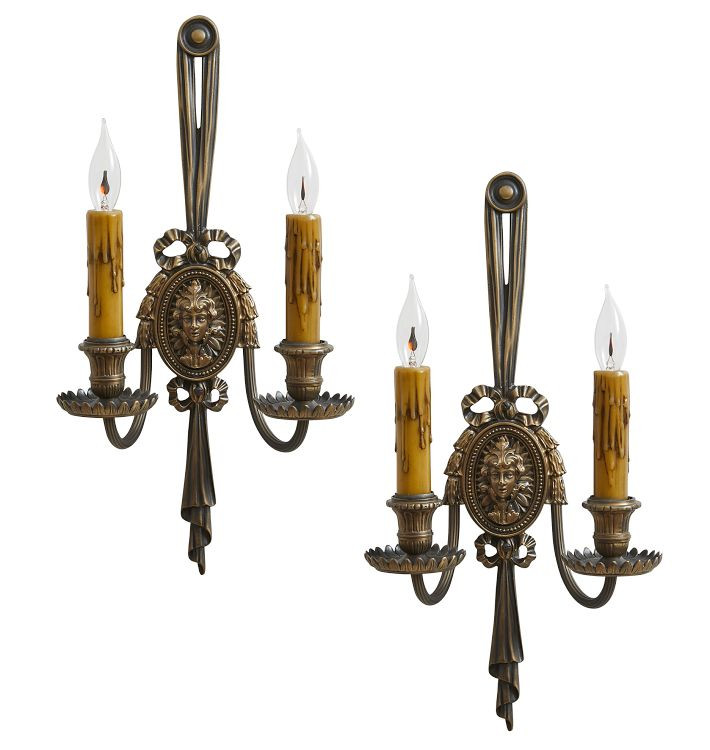 Vintage Pair of Classical Revival Candle Sconces | Rejuvenation