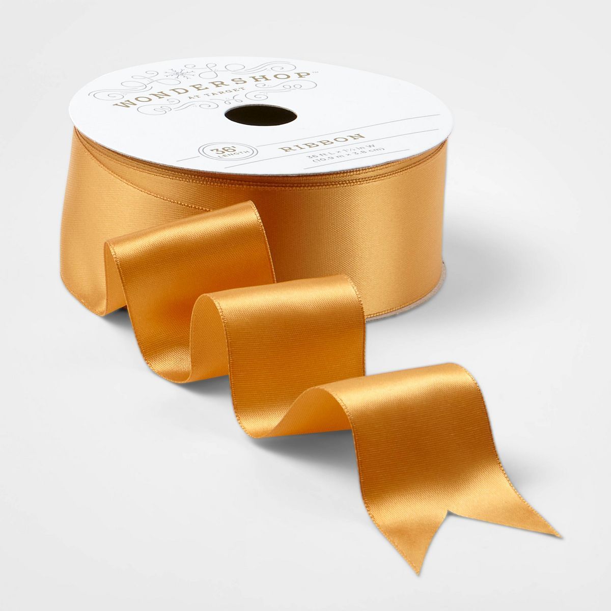 1.5" Satin Fabric Christmas Ribbon Gold 36ft - Wondershop™ | Target