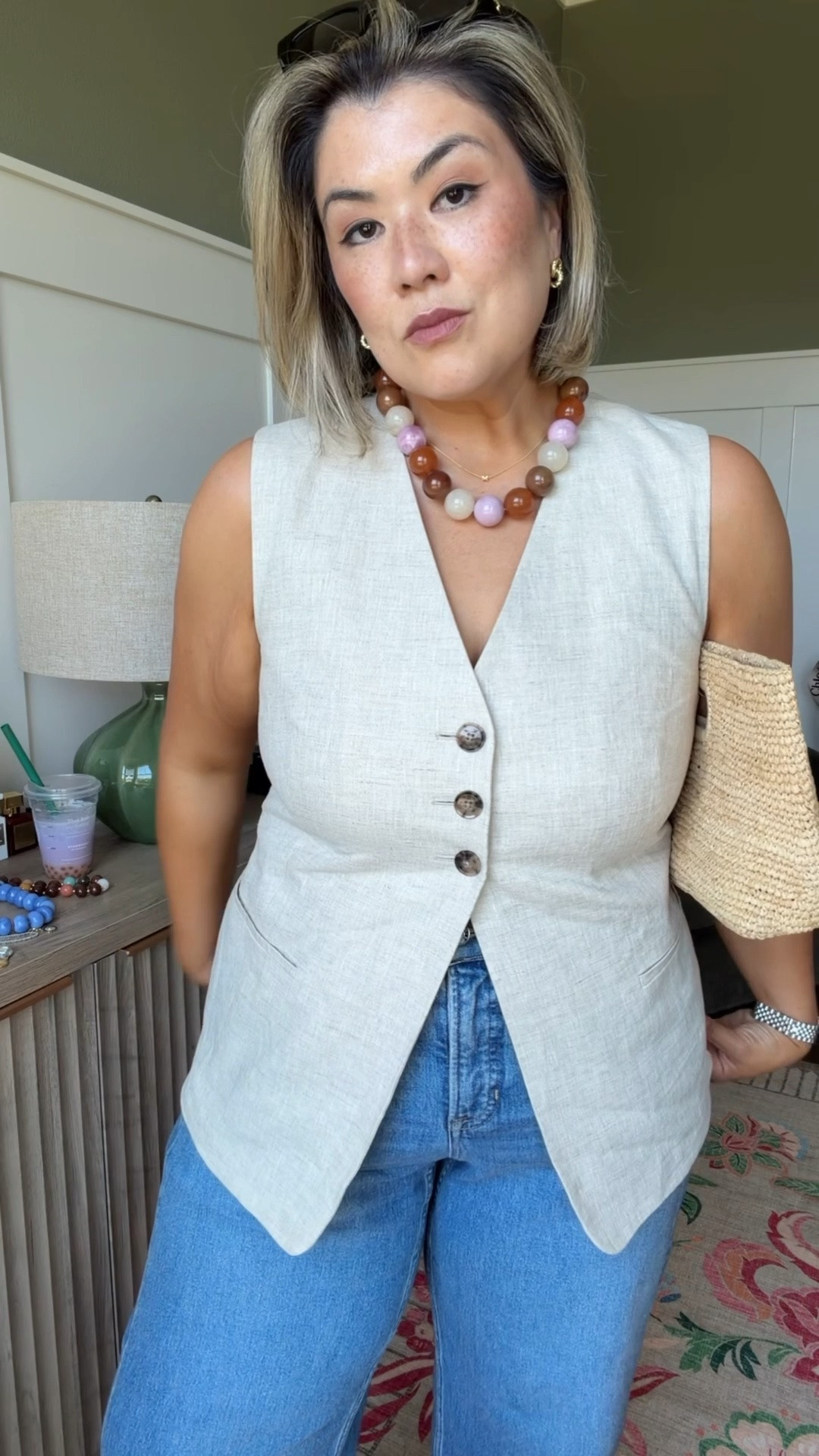 Mixing old with new for this outfit. Got this vest/waistcoat two years ago and still love it! I’ll link similar. Of course I paired it with my fav barrel jeans. I swear, you’ll love them just as much as I do! And these flats… trust me, they are not only cute, but also comfortable! You will get compliments every time you wear them!

Vest: size 12
Jeans: size XL petite
Shoes: TTS

#LTKootd #LTKgrwm #LTKOver40
