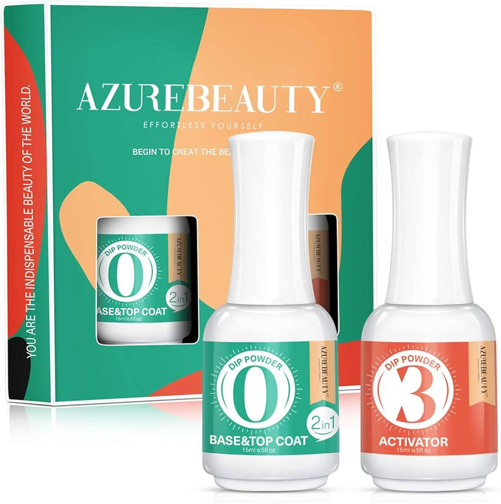 2 in 1 Dip Powder Base & Top Coat with Activator Dip Powder Liquid Set for Dipping Powder Nail Ki... | Amazon (US)
