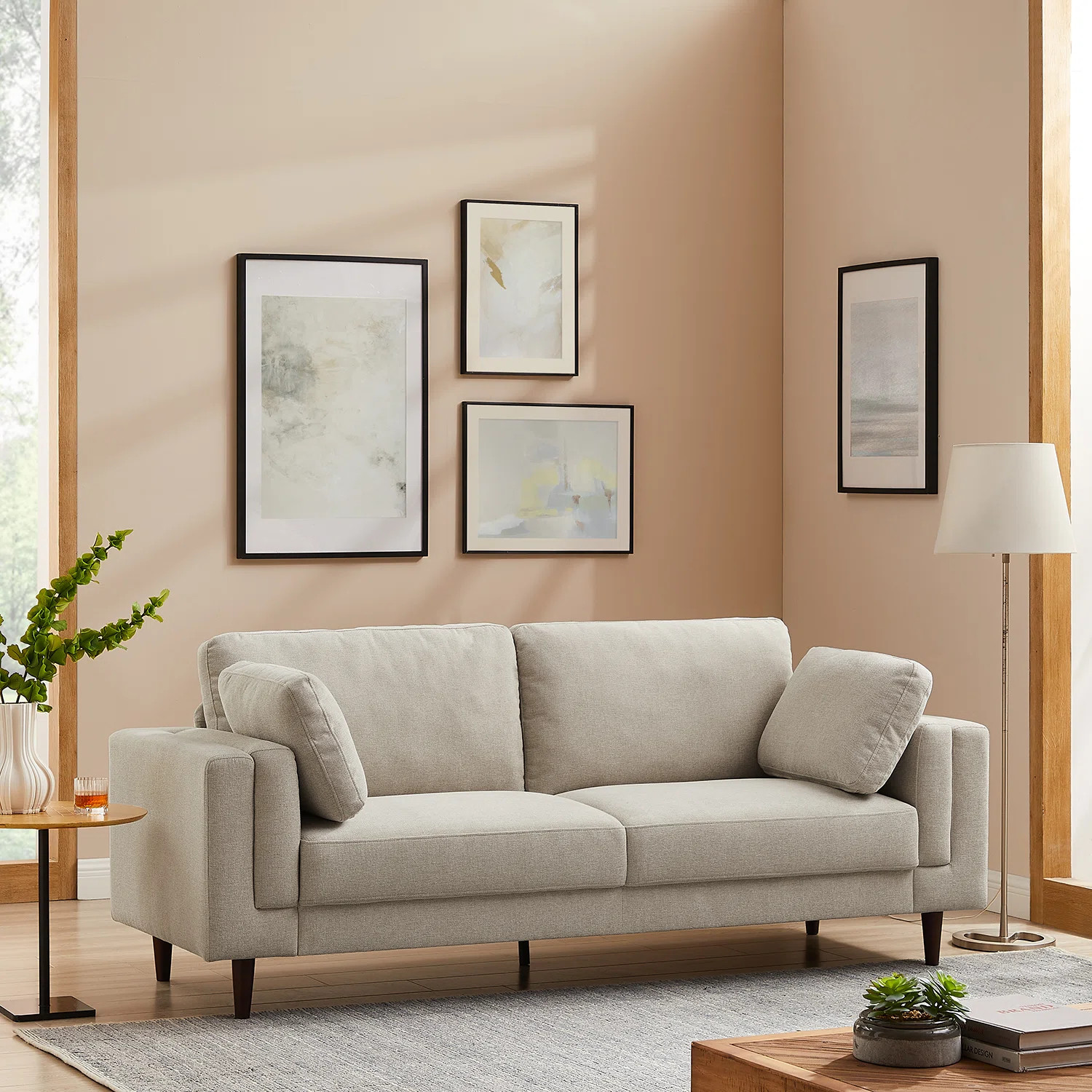 Kraz MINIMORE Modern Style 85'' Square Arm Sofa | Wayfair North America