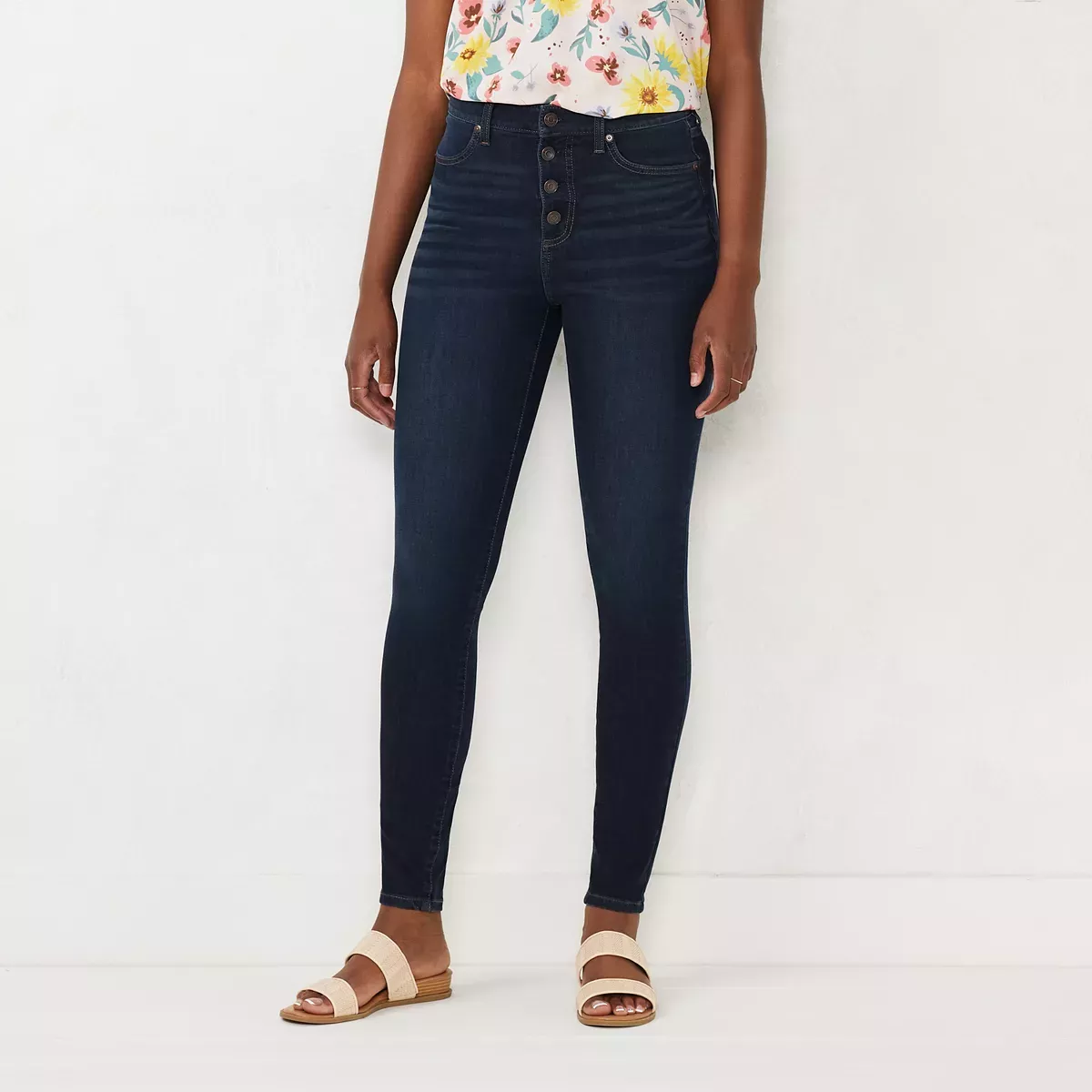 Lauren Conrad Jeans Womens 6 Super Skinny Low Rise Dark Wash Blue Denim  Stretch