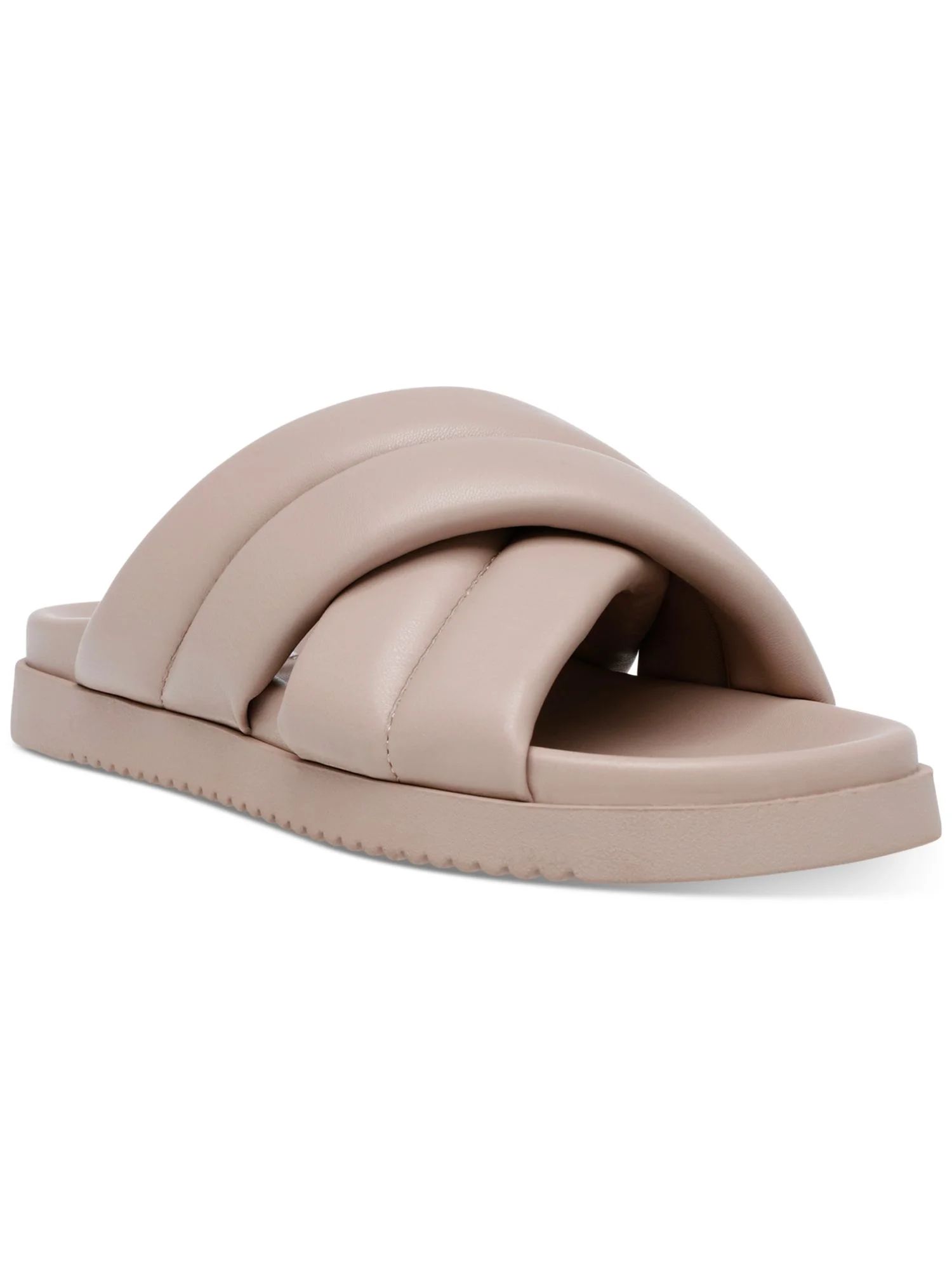 STEVE MADDEN Womens Pink Crisscross Straps Quilted Motte Round Toe Slip On Slide Sandals Shoes 7 ... | Walmart (US)