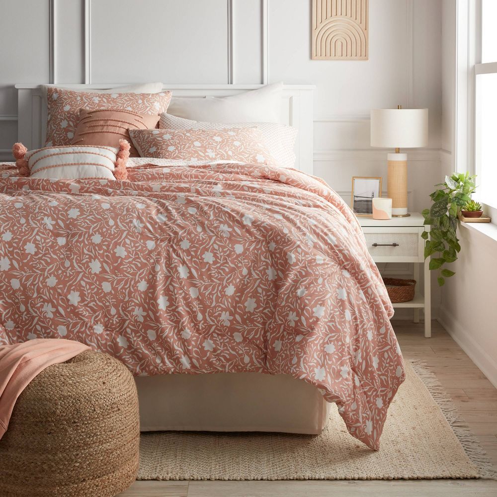 12pc Floral Boho Comforter & Sheets Set Terracotta Pink - Threshold™ | Target