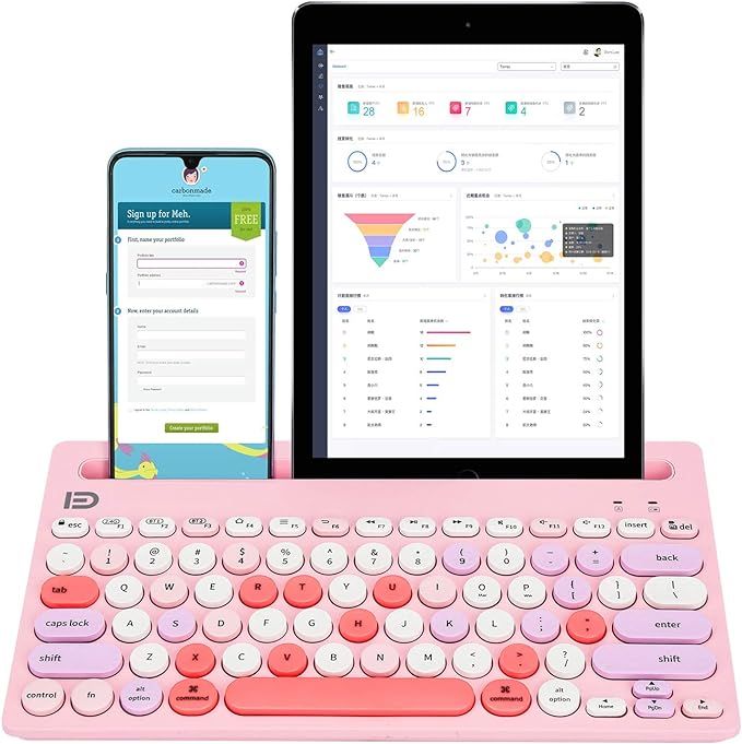 Wireless Keyboard Multi-Device, Bluetooth and 2.4G Dual Mode, Switch to 3 Devices for Cellphone, ... | Amazon (US)
