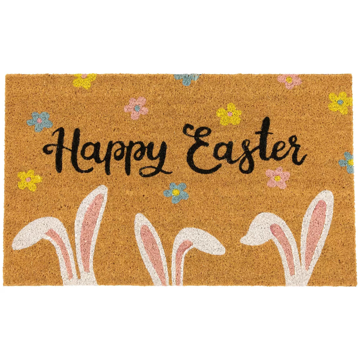 Northlight Natural Coir Happy Easter Bunny Ears Outdoor Doormat - 18" x 30" | Target