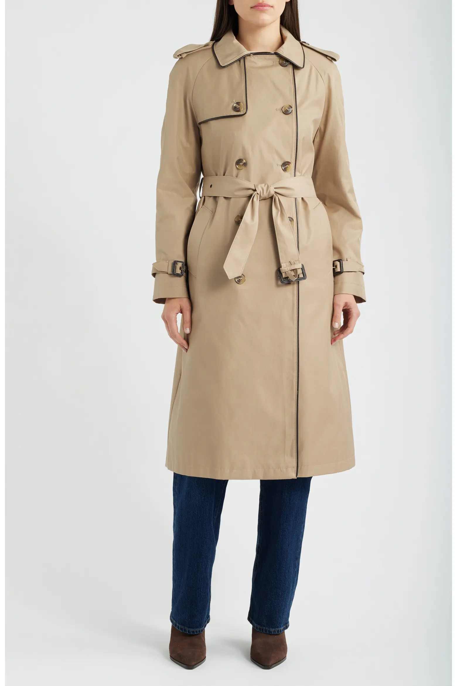 Double Breasted Belted Rain Coat (Women) | Nordstrom | Nordstrom