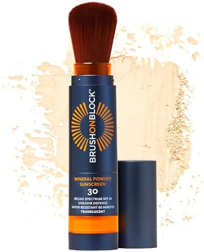 Brush On Block SPF 30 Mineral Powder Sunscreen New Formula, With Niacinamide, Hyaluronic Acid, & ... | Amazon (US)