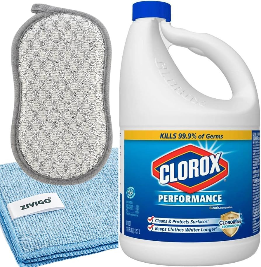 Clorox-Bleach Liquid Cleaner for Laundry and Bathroom, Regular Bleach, 121 oz. Bottle - Bundled W... | Amazon (US)