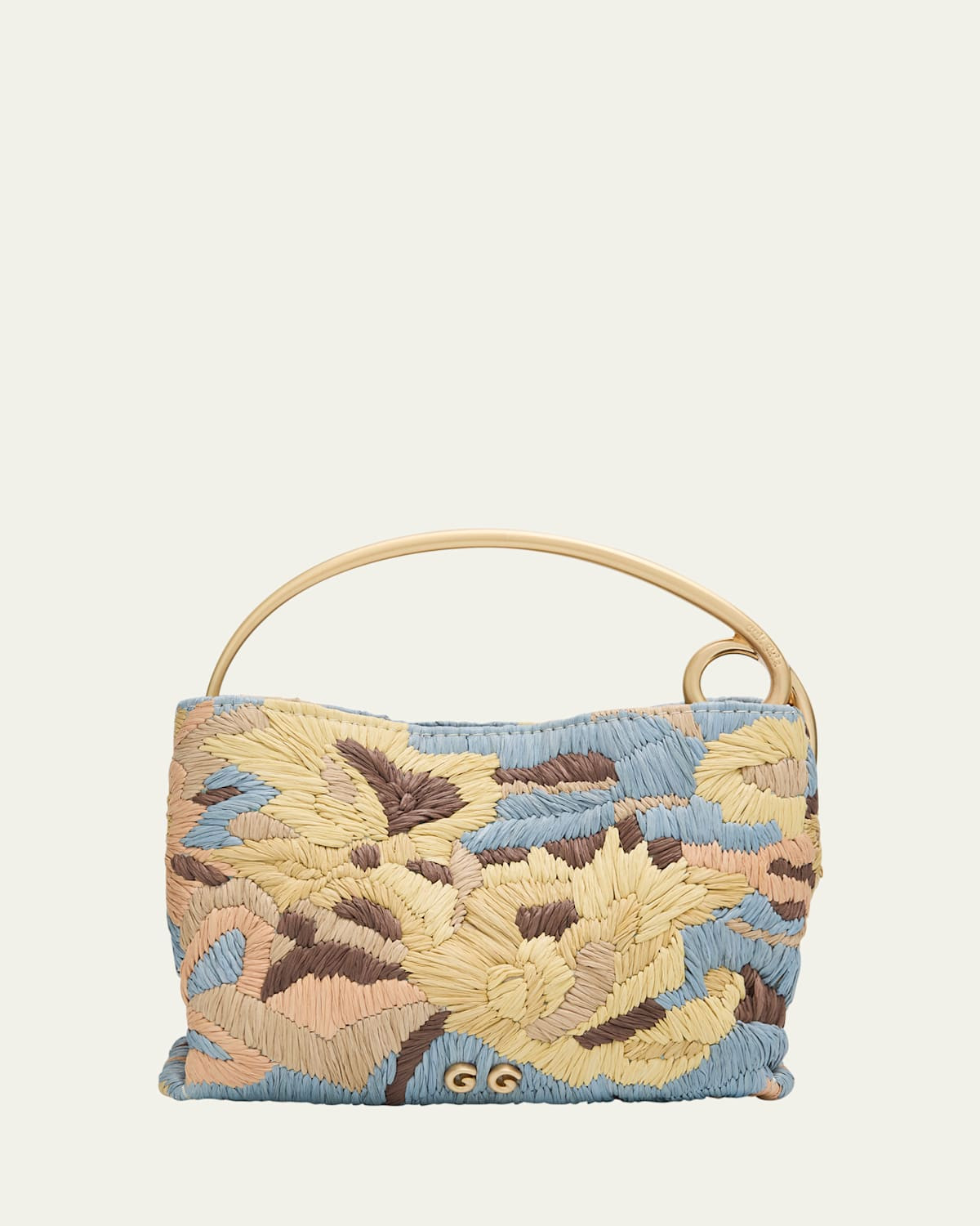 Lalli Floral Crochet Raffia Top-Handle Bag | Bergdorf Goodman