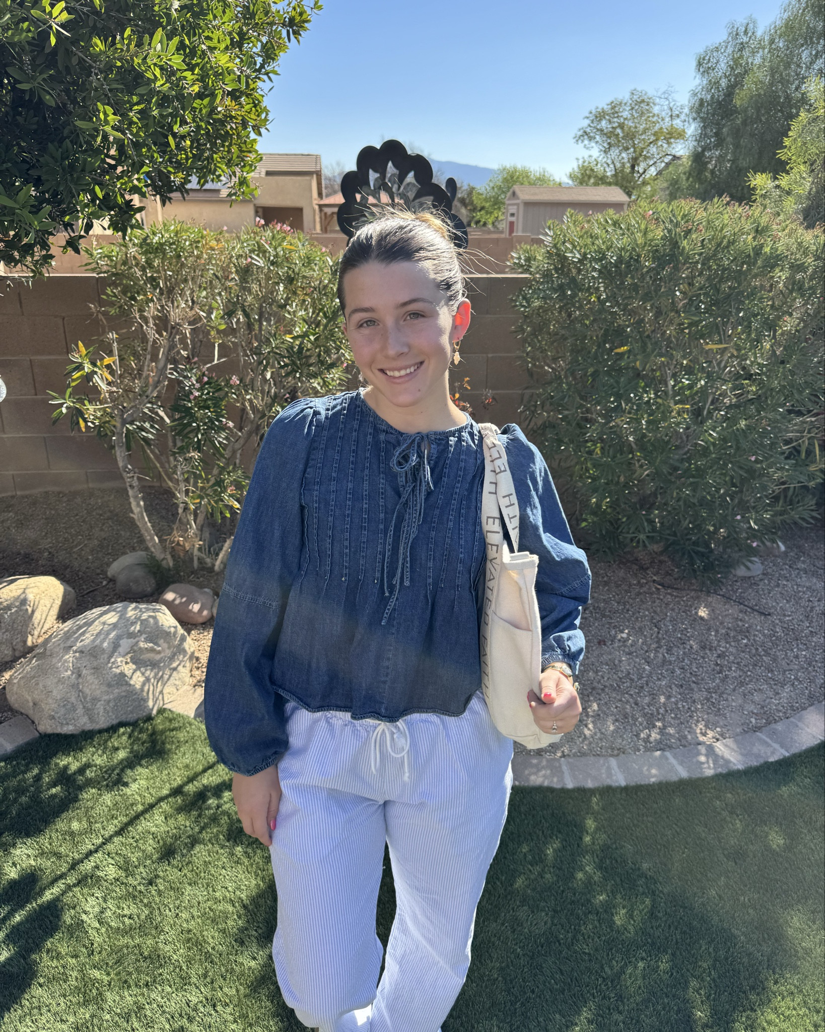 what I wore to my non-denominational church 🤍 
Top: Alterd State 
Bottoms: Brandy
Tote: Elevated Faith

#LTKgrwm #LTKootd #LTKBeauty