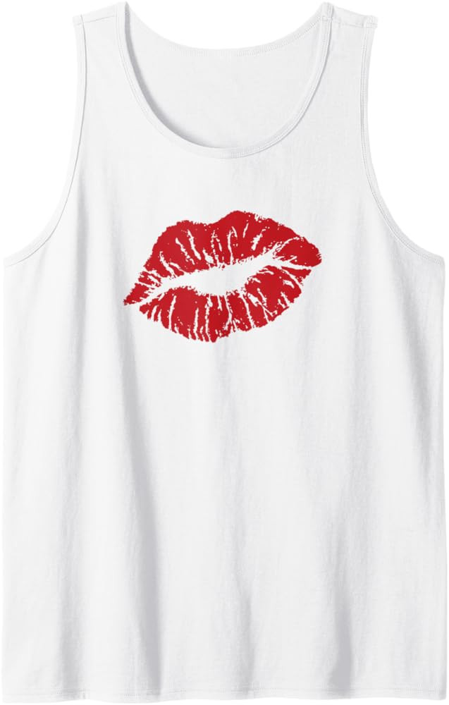 Red Lips Lipstick Kiss T-Shirt Tank Top | Amazon (US)
