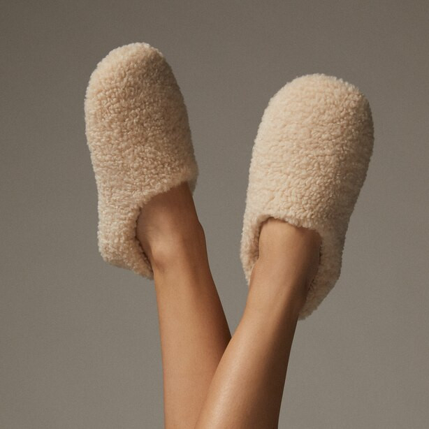Faux Shearling Slipper, Natural | Indigo (CA)