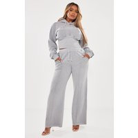 Shape Light Grey Sweat Seam Detail Wide Leg Sweatpants | PrettyLittleThing US