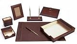 Majestic Goods Office Supply Leather Desk Set, Brown (W940) | Amazon (US)