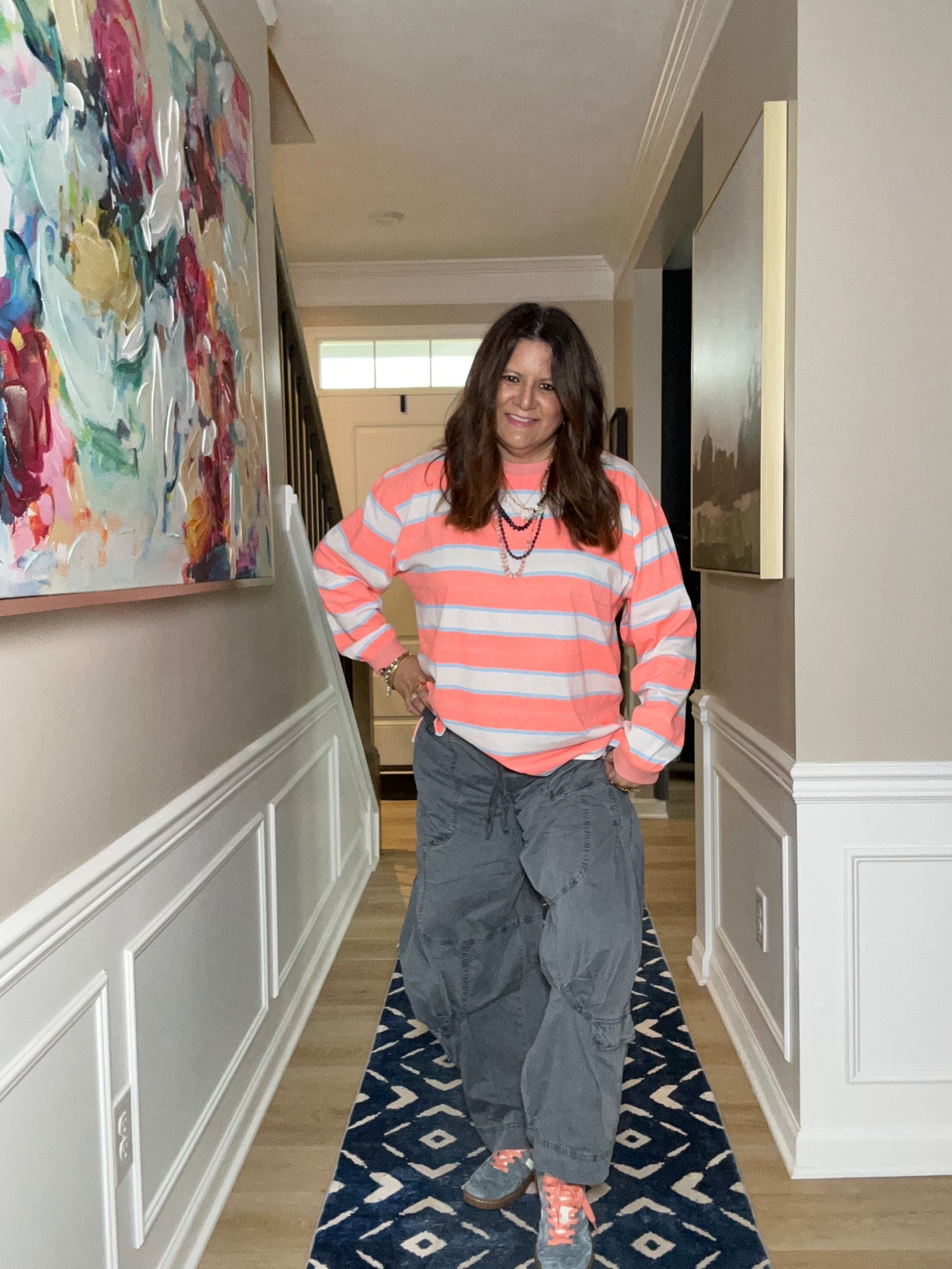 Long Sleeve Tee - size small
Pants - size medium 

#LTKMidsize #LTKOver40 #LTKootd