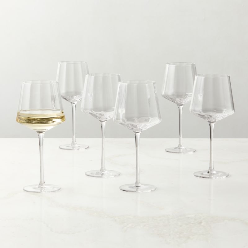 Muse Optic Fluted White Wine Glasses Set of 6 + Reviews | CB2 | CB2