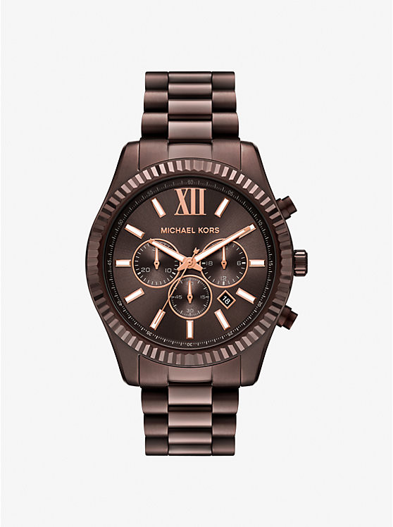 Oversized Lexington Brown-Tone Watch | Michael Kors US