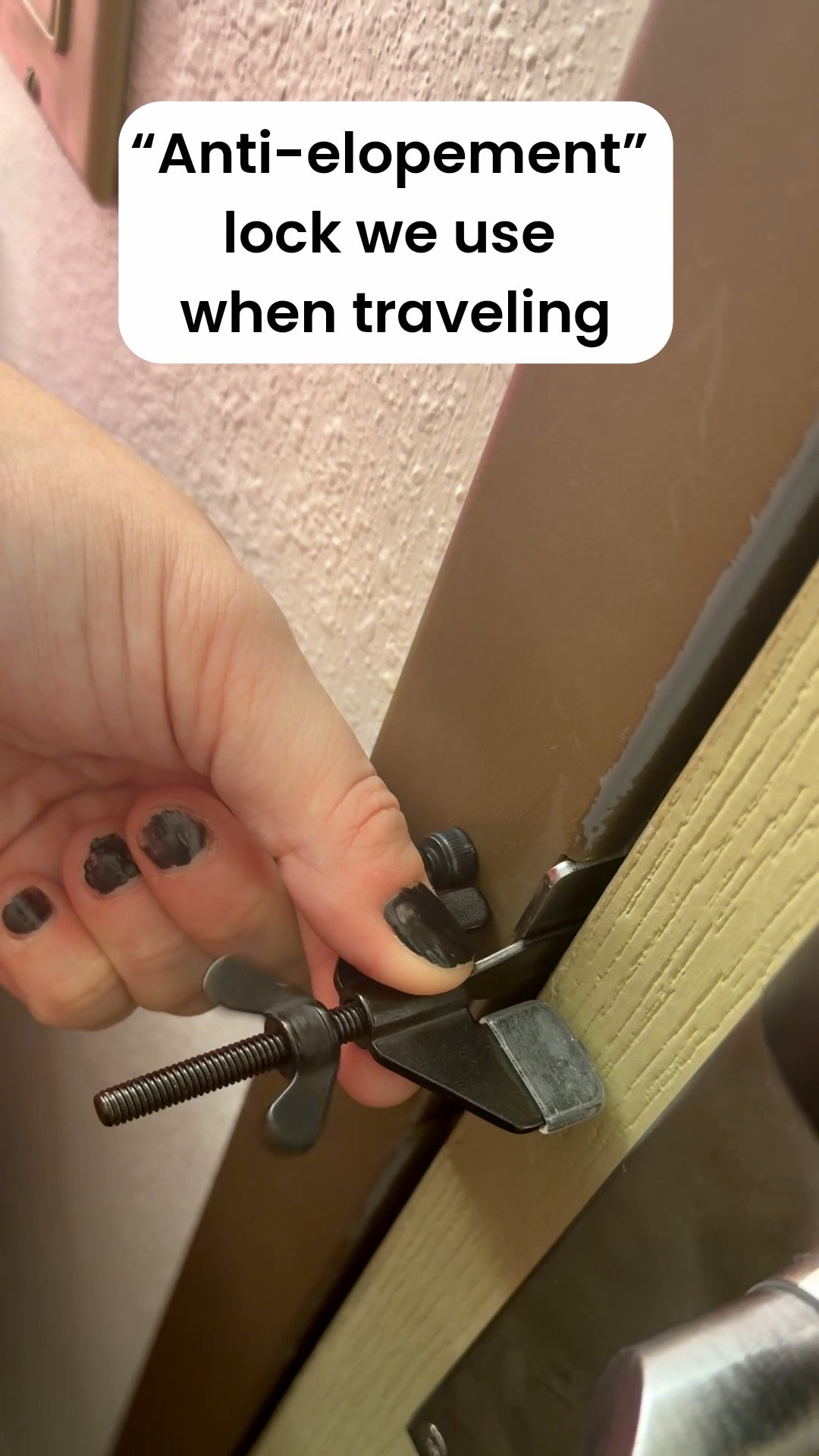 We don’t travel a lot, but we just started going to our fav indoor waterpark and this was what we used to make sure there were no escape. Low cost, great quality, secure door. 

#Travellocks #childproof #childproofdoor #autismmom #kidlocks #Kalahari

#LTKKids #LTKmomlife #LTKSaleAlert