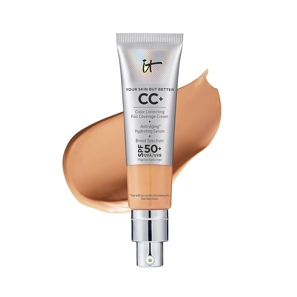 IT Cosmetics CC+ Cream - Full-Coverage Foundation With SPF 50, Color Corrector & Anti-Aging Serum... | Amazon (US)
