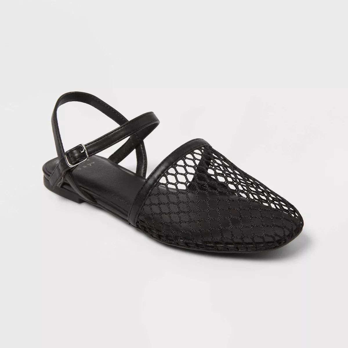 Women's Vanna Fishnet Slingback Flats with Memory Foam Insole - A New Day™ Black | Target