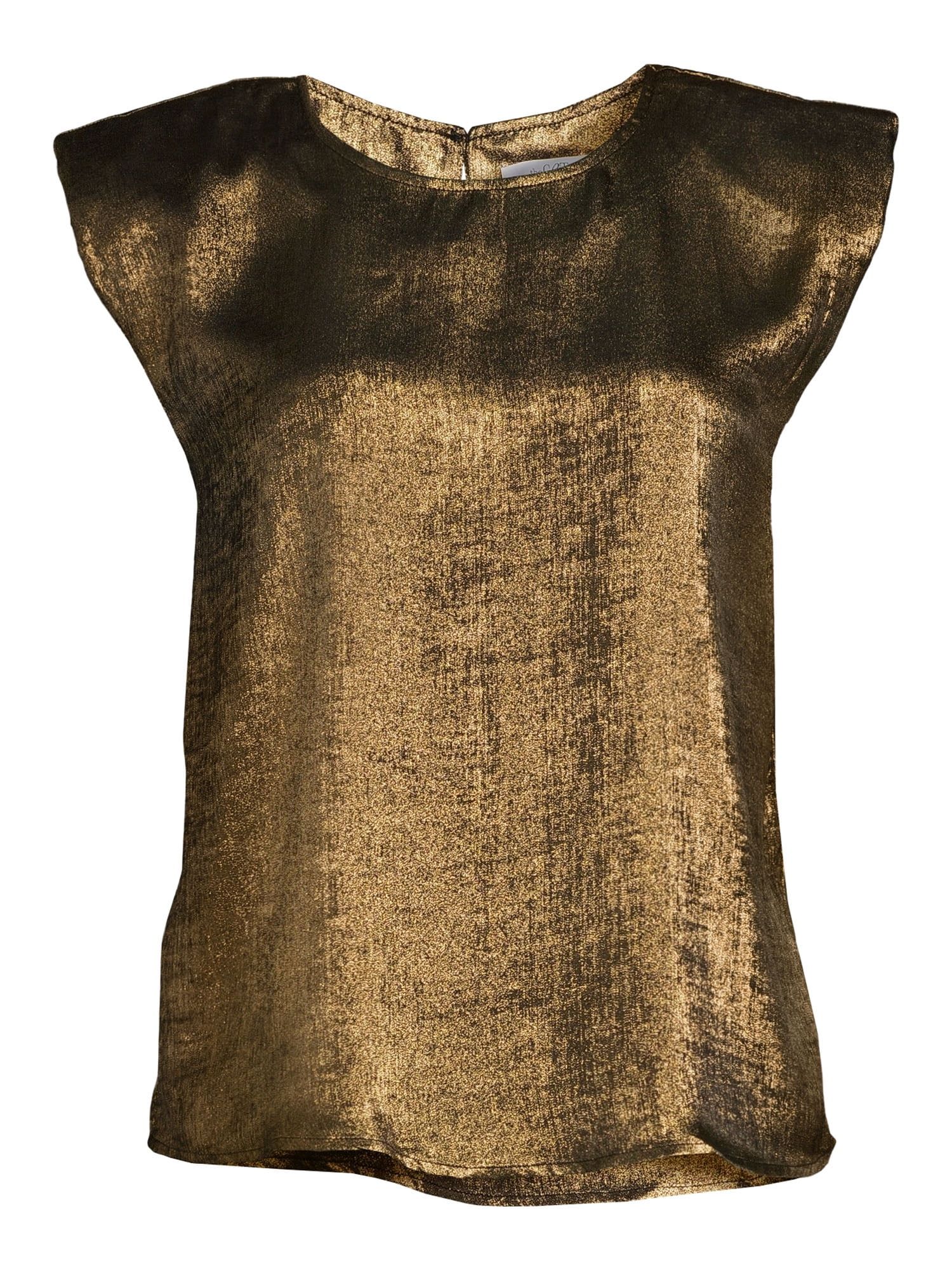 The Get Women's Metallic Gold Top | Walmart (US)