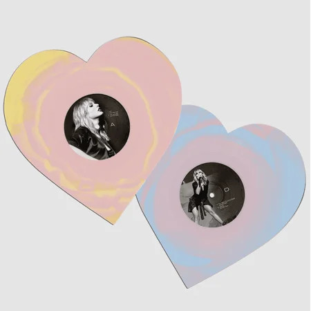 Taylor Swift Lover Live From Paris Pink/Yellow & Blue Swirl Heart Shape Vinyl | Walmart (US)