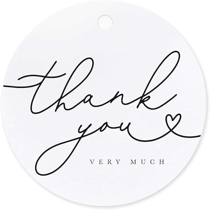 Bliss Collections Thank You Gift Tags, Heart Script, Thank You Very Much Gift Tags for Weddings, ... | Amazon (US)